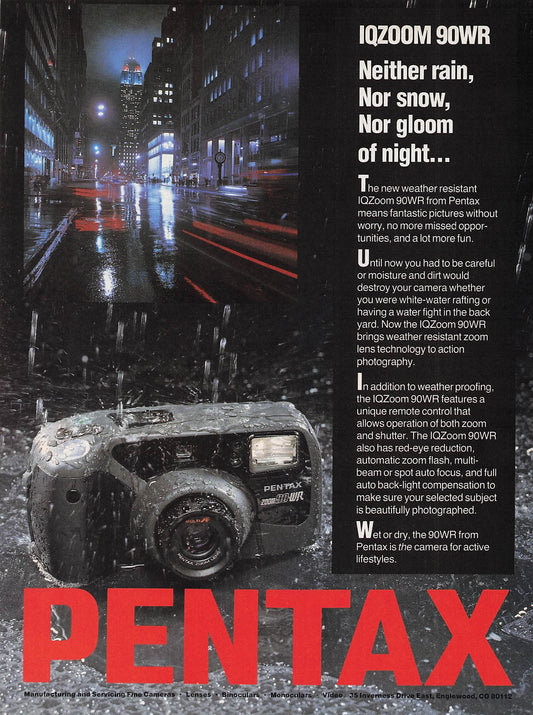 Original printed advert for Pentax IQZoom 90WR 1992