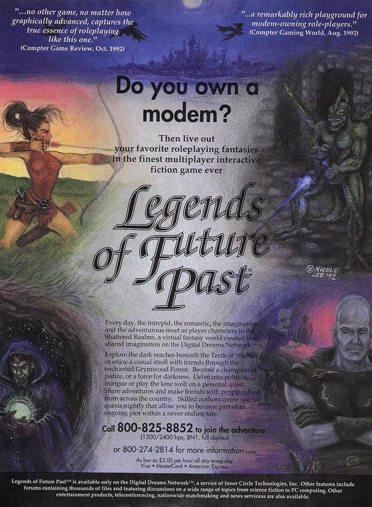 Original printed advert for Legends of Future Past 1992