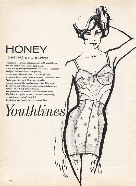 Original printed advert for Youthlines Honey 1961
