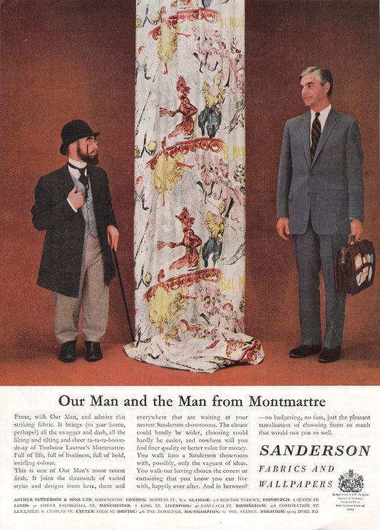 Original printed advert for Sanderson Fabrics 1961