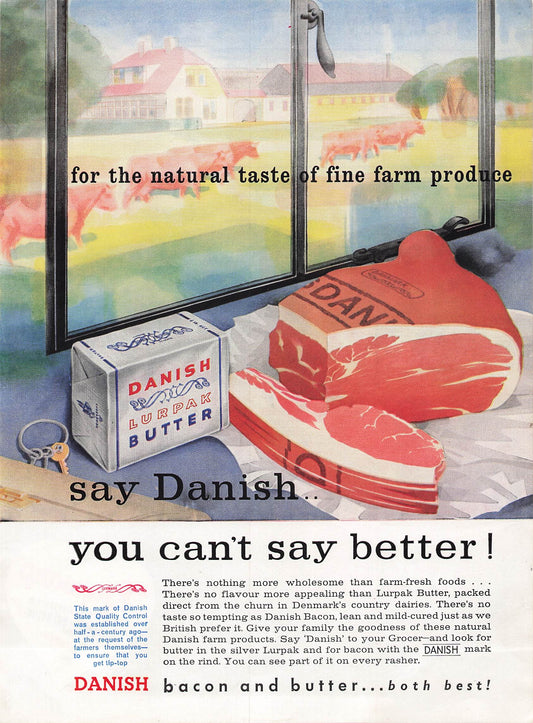 Original printed advert for Lurpak Butter & Bacon 1961