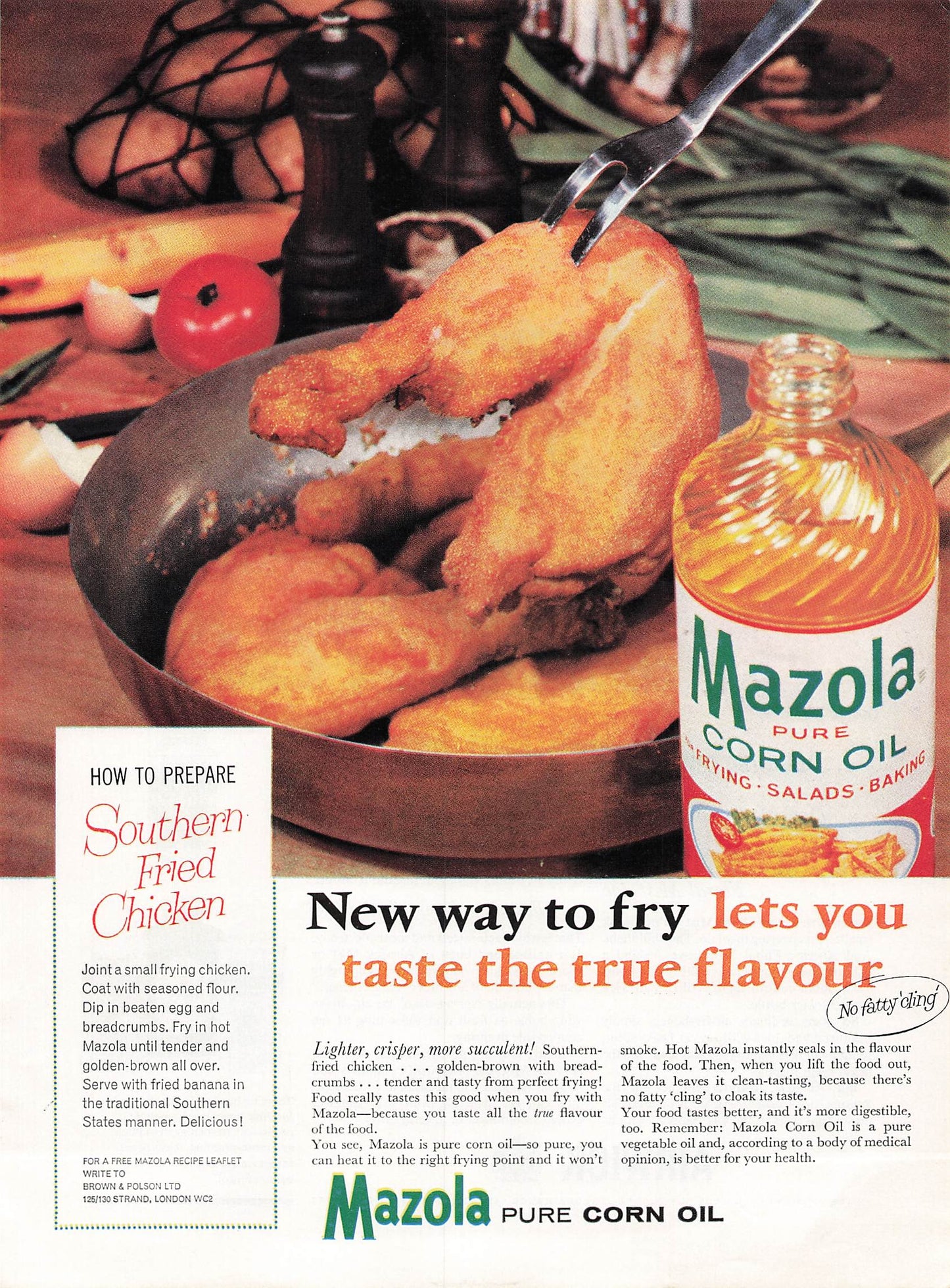 Original printed advert for Mazola Corn Oil 1961