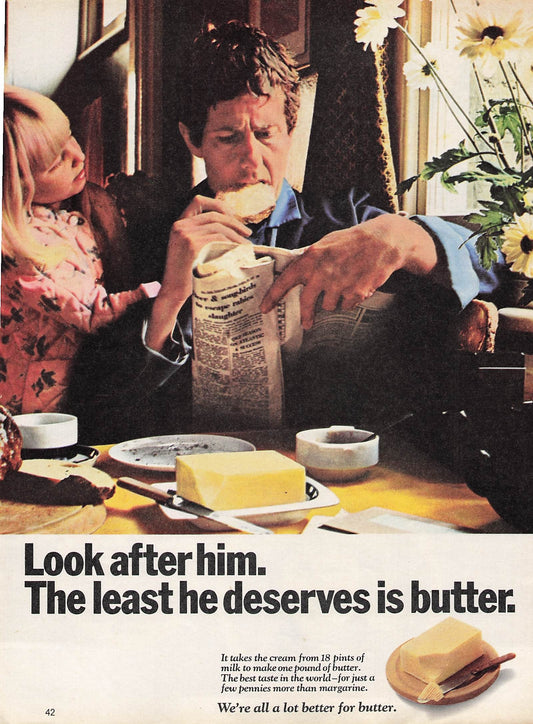 Original printed advert for British Butter 1970