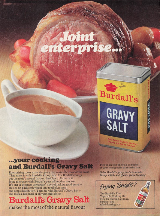 Original printed advert for Burdall's Gravy Salt 1970