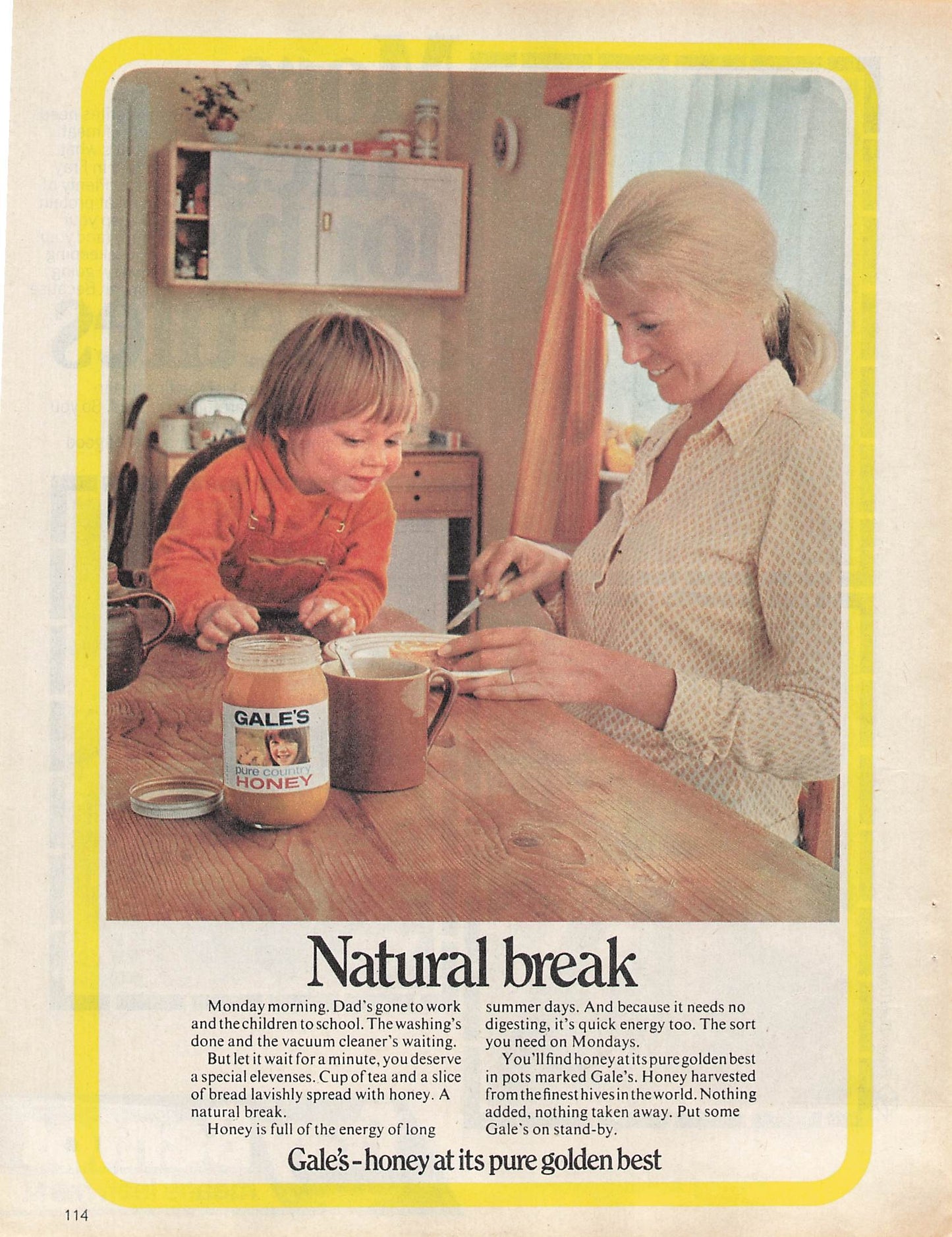 Original printed advert for Gale's Honey 1970