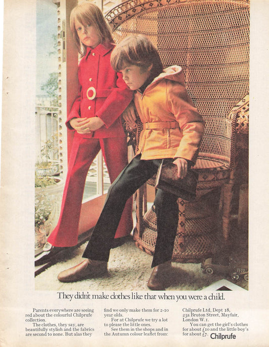 Original printed advert for Chilprufe 1970