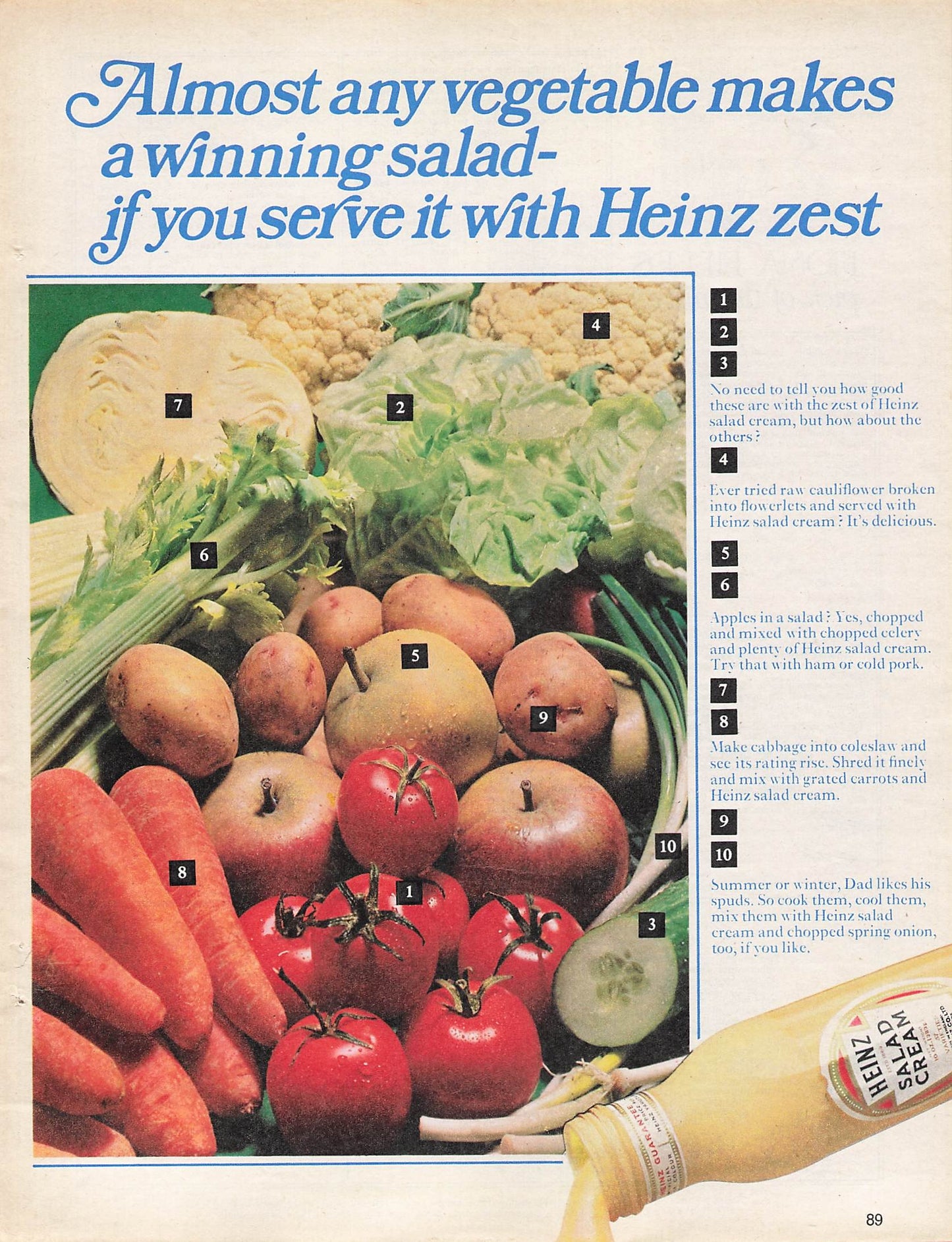 Original printed advert for Heinz Salad Cream 1971