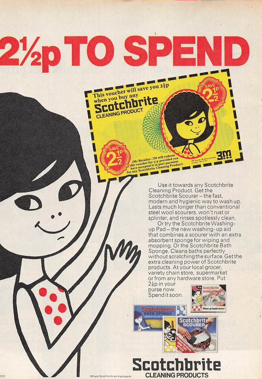 Original printed advert for Scotchbrite 1971