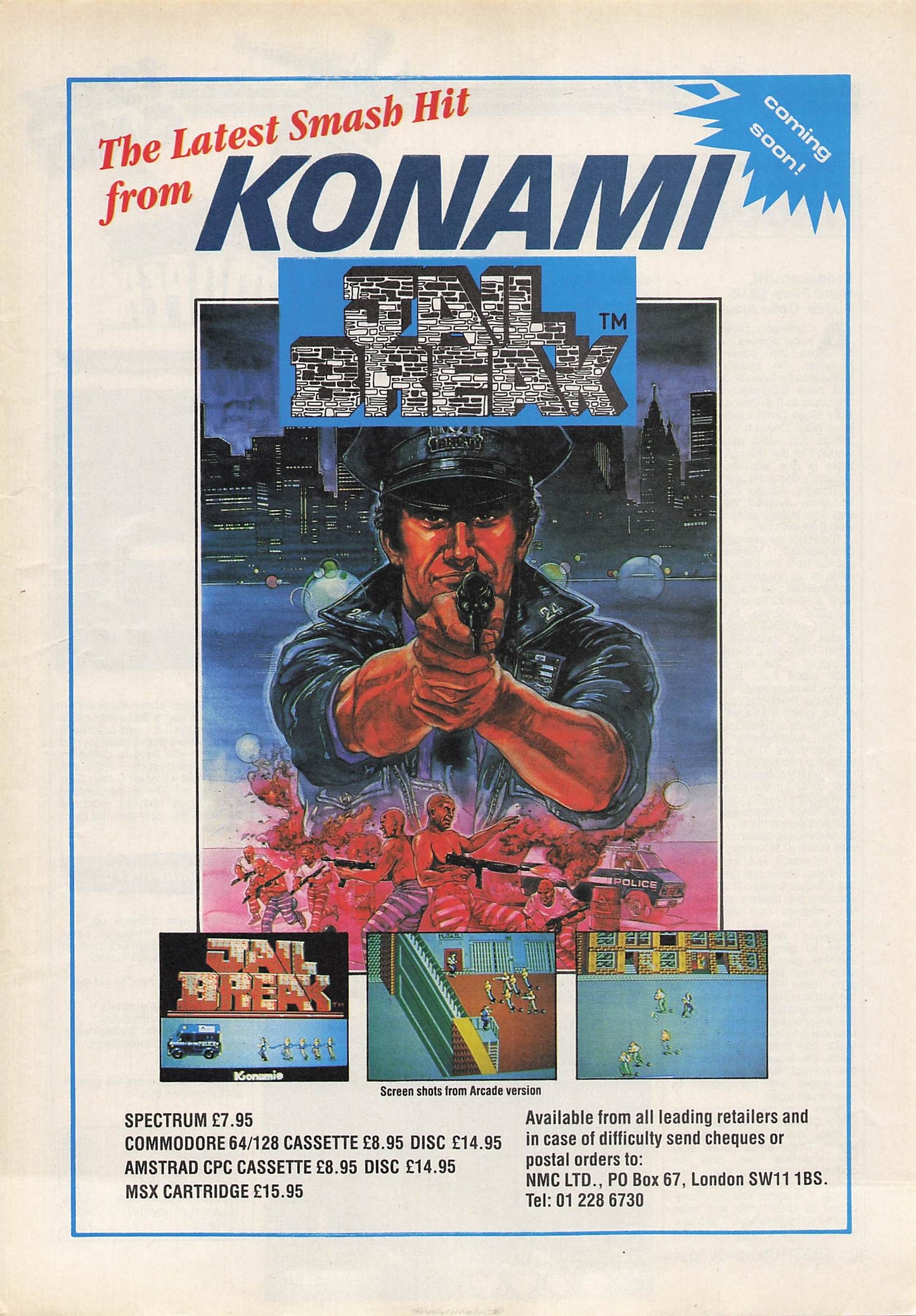 Original printed advert for Jail Break 1986