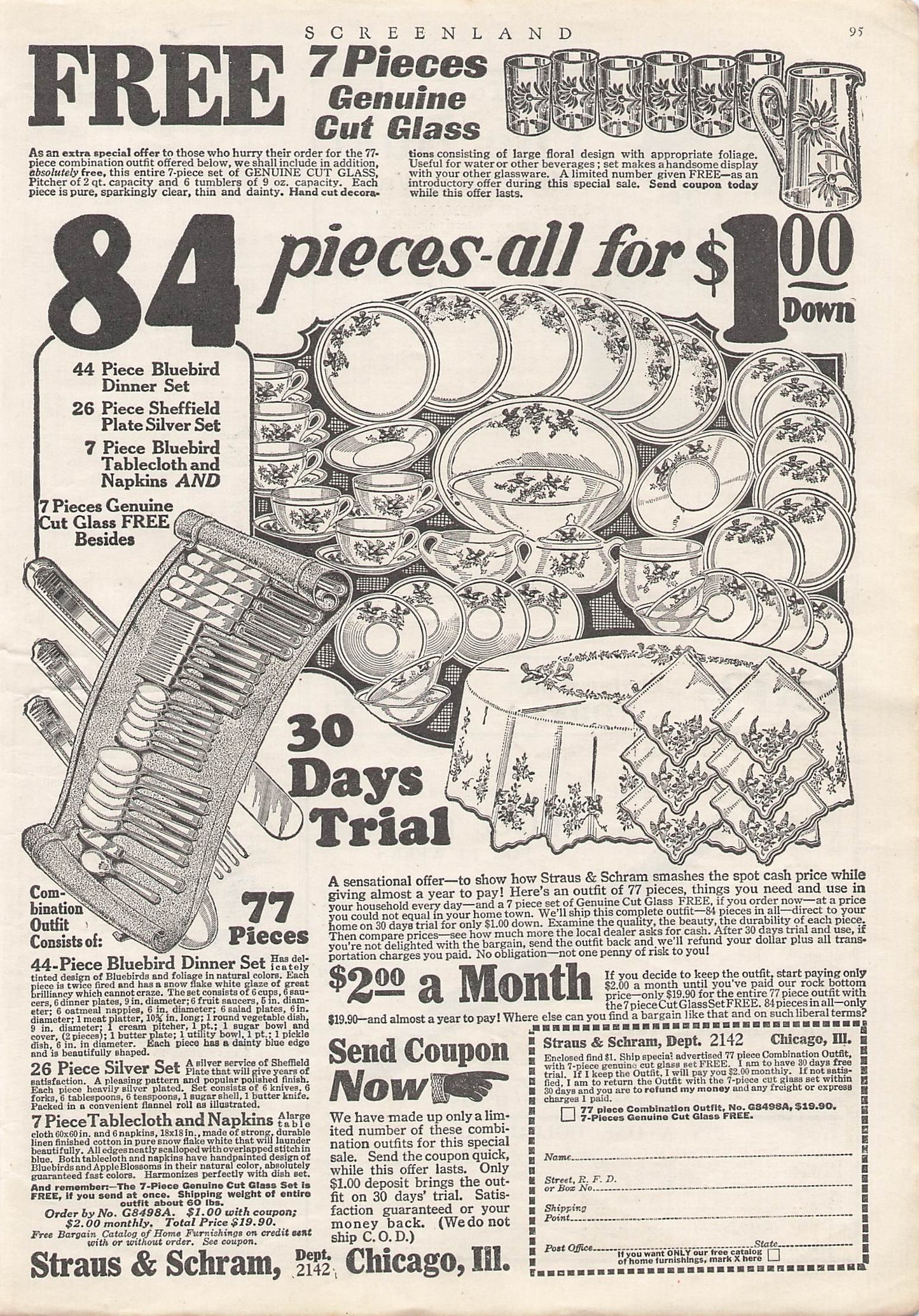 Original printed advert for Straus & Schram 1926