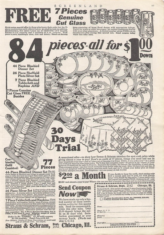 Original printed advert for Straus & Schram 1926