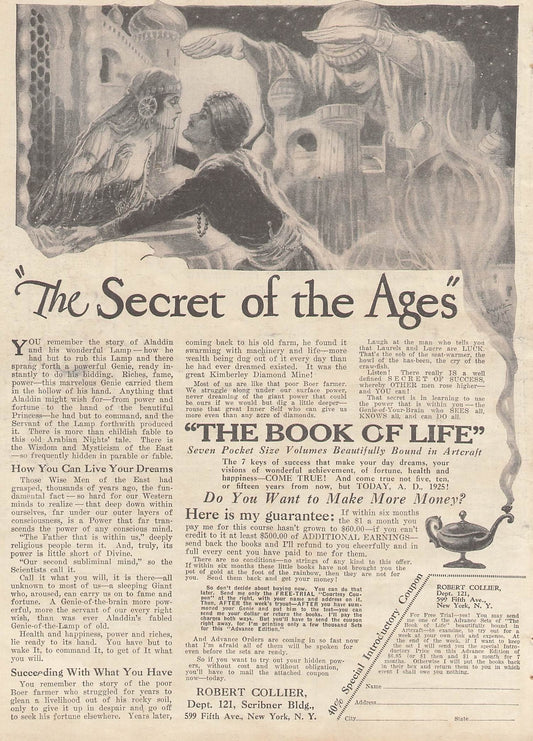 Original printed advert for The Book of Life 1926