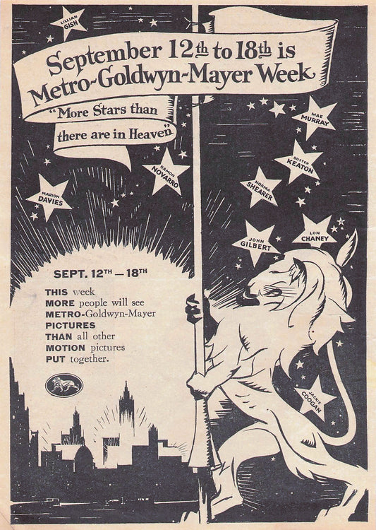 Original printed advert for MGM Week 1926
